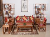 实木三人沙发中式仿古榆木沙发皇宫椅太师椅沙发茶几客厅组合家具