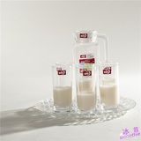 冰昔 青苹果欧诺水杯6只装耐热玻璃杯套装透明家用水杯子餐饮具