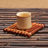 复古做旧竹排杯垫 编织茶具配件茶帘杯托茶席 隔热垫紫竹摆件茶垫