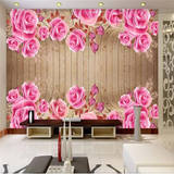 现代中式立体大型壁画 酒店婚庆客厅电视背景墙纸卧室壁纸玫瑰花