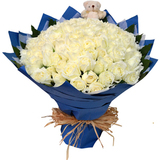 上海鲜花速递99朵99枝白玫瑰花束爱情生日祝福友情情人节预定鲜花
