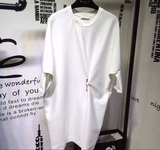 2016夏季女装巴黎世家太空棉白色长款连衣裙