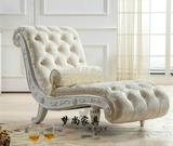 欧式实木雕花美人靠贵妃榻 新古典布艺太妃椅卧榻 法式沙发躺椅