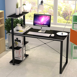 创意笔记本电脑桌台式家用卧室书桌带书架时尚烤漆办公桌简约现代