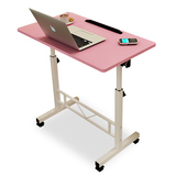 特高可调节高度电脑桌 移动带轮升降床边桌 长80宽40高65-90cm