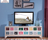 定制地中海彩绘电视柜客厅储物电视柜美式卧室电视柜组合装饰柜子