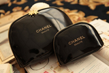 包邮特价Chanel 香奈儿黑色漆皮化妆包 手包 收纳包专柜正品