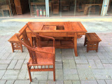 红木茶桌花梨木茶桌椅组合 中式仿古实木茶室家具 将军茶台泡茶台