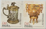 2006波兰邮票，金银器（与中国联合发行），2全。