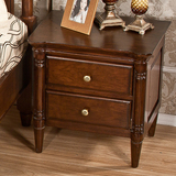 实木床头柜美式简约复古床边柜斗柜床头灯桌子欧式小户型定制家具