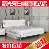 新款板式床 亮光烤漆床 简约现代 1.5/1.8米 双人床 高/低箱床