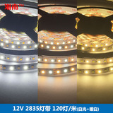湘南  12V2835贴片LED灯带120珠祼板高亮度光源灯条双色温可调