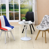 伊姆斯椅子 现代简约实木休闲餐椅 创意洽谈接待椅凳子 塑料靠背