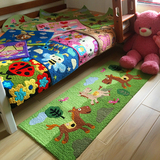 手绣儿童卧室地毯床前毯床边可爱地垫脚垫宝宝爬行垫卡通防滑定制