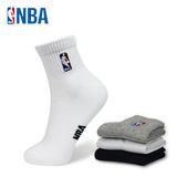 NBA男士运动袜子中筒纯色男人袜篮球袜四季通用精梳棉吸湿透气