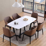 北欧大理石餐桌长方形实木餐桌椅组合6人4人现代简约小户型餐台