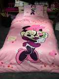 儿童卡通迪士尼公主三件套米妮学生单人床上用品1.2米床单被套