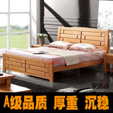 新款田园欧式纯实木床双人床大床榉木儿童床单人床简易床1.51.8米