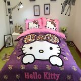 全棉kitty凯蒂猫卡通三/四件套纯棉KT猫被套1.8m床单床笠儿童床品