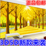 最新款3D5D黄金满地全景十字绣钻石画枫叶风景画客厅大幅2米2.5米