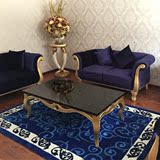 包邮 欧式蓝色 客厅茶几卧室满铺地毯 手工羊毛样板间地毯 可定制