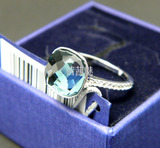 代购施华洛世奇专柜保修正品SWAROVSKI52号dot蓝色戒指5184616