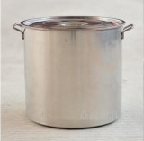 加厚不锈钢汤桶带盖子/带耳米桶/多用水桶/奶茶煮茶桶25/35/40cm