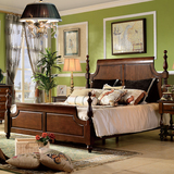 欧式实木床 美式1.8米双人床古典1.5m单人床立柱卧室家具组合定制