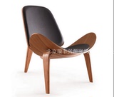 北京瑞丰兴源创客风曲木板PU坐垫北欧设计师椅子三角贝壳椅飞机椅