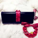 【M。Yuan家】vintage 复古风古董大牌气质硬质红色装饰手拿包