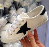 韩国代购女鞋帆布鞋小白鞋五角星鞋带女鞋平底学院风休闲鞋运动鞋