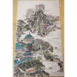 仿古山水工笔画 纯手绘真迹字画国画精品 书画作品无落款未装裱