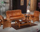 高端全实木沙发组合现代中式实木客厅家具单人位三人位百城包送装