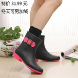 磨沙雨鞋雨靴女秋冬风靡韩国中短筒显气质胶鞋水鞋套靴防滑水靴