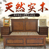 美式双人床欧式实木定制橡木主卧室婚床1.8米北欧松木拼接1.5米床