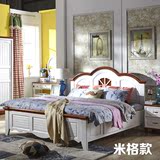 现代新中式全实木床海棠木1.8米双人床1.5高箱储物时尚单人床婚床