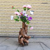 原木实木杜鹃木自然型根雕花瓶书房客厅餐厅插花器天然根艺摆件