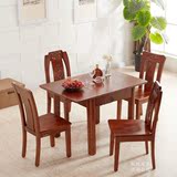全实木橡木正方形餐桌椅组合6人小户型简约现代可折叠伸缩餐桌椅