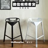 铁艺变形金刚椅创意几何咖啡厅三角前台椅休闲酒吧椅高脚凳吧台椅