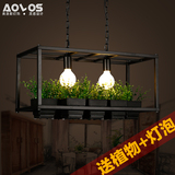 美式复古工业铁艺餐吊灯创意咖啡厅酒吧台服装店阳台个性植物灯具