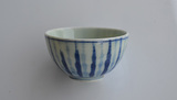 日本古美术 明治时期 手绘青花麦穗纹茶碗 茶具茶道零配茶杯杯子