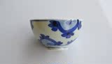 日本古美术 明治时期 手绘青花花纹茶碗 茶具茶道零配茶杯杯子