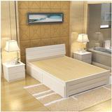 全实木床双人床1.5 1.8米大床白色松木床1米单人床1.2米简单木床
