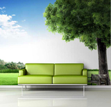 特价环保无缝壁画 自然风景绿树大型壁画 电视背景无纺布墙纸