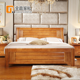 实木床1.8m 婚床双人床1.5米木床 高箱储物床 简约现代卧室家具