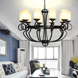 欧式客厅吊灯 现代简约复式楼大吊灯美式创意个性卧室餐厅灯具