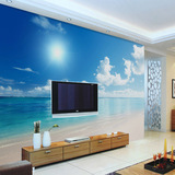 大型壁画客厅卧室玄关墙纸3D壁纸墙纸电视墙纸背景立体大海沙滩