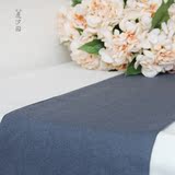 特价日式中式素色棉麻桌旗 双层双面纯色茶道茶席多色茶垫布艺
