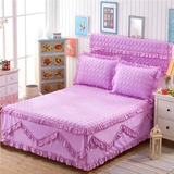 韩版夹棉加厚纯色床裙床罩1.8米单件床笠1.5床盖新品床上用品特价