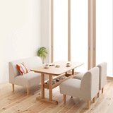 咖啡厅桌椅组合单双三位馆屋布艺沙发卡座小户型餐厅日式餐桌椅子